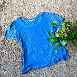 Lucky Brand eyelet sleeve top